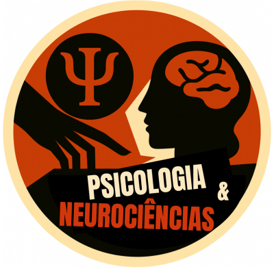 imagem do logotipo com uma mão, símbolo da psicologia, uma cabeça feminina com um cérebro estilizado e as palavras psicologia e neurociências